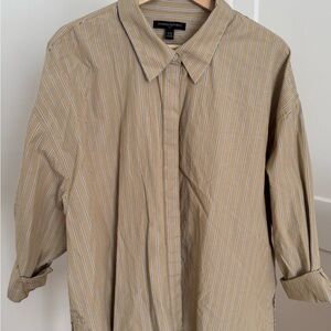 Banana Republic Beige Pinstripe Shirt